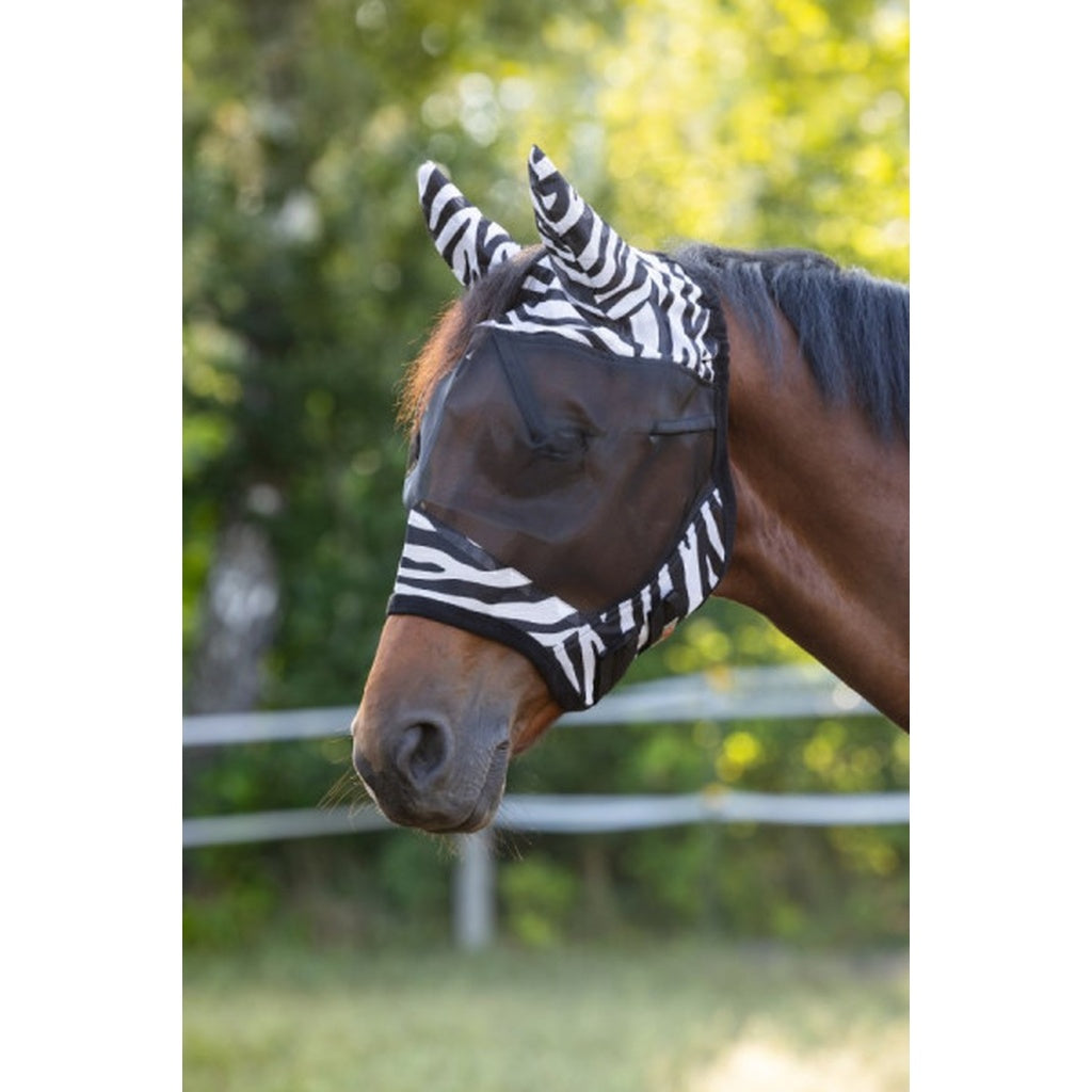 Fliegenschutzmaske Zebra mit Ohrenschutz