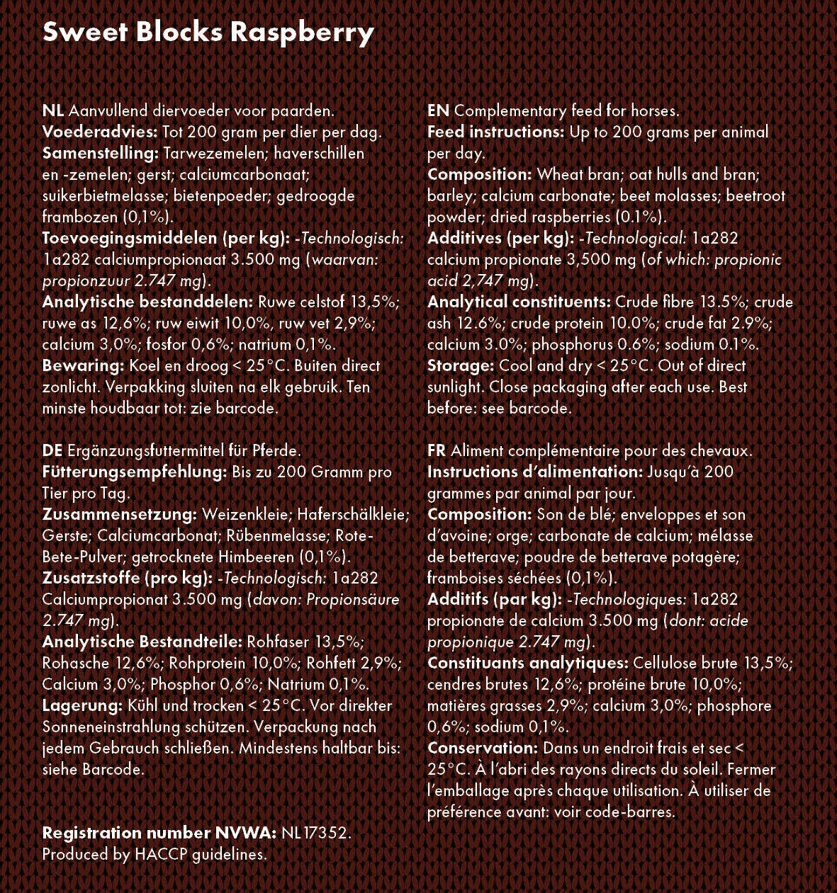 Excellent Horse Christmas Sweet Blocks Himbeere