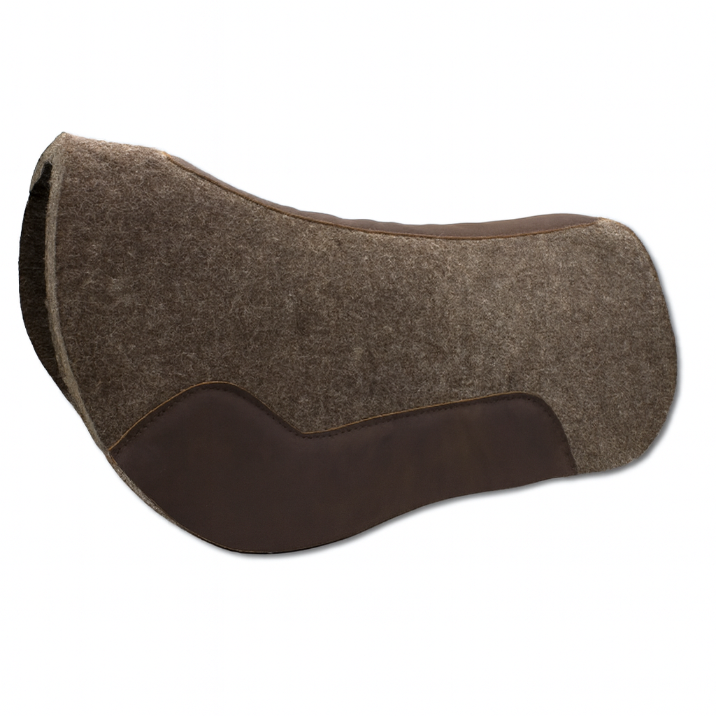 Western Filzpad, roundskirt kurz mit dunkelbraunem Leder