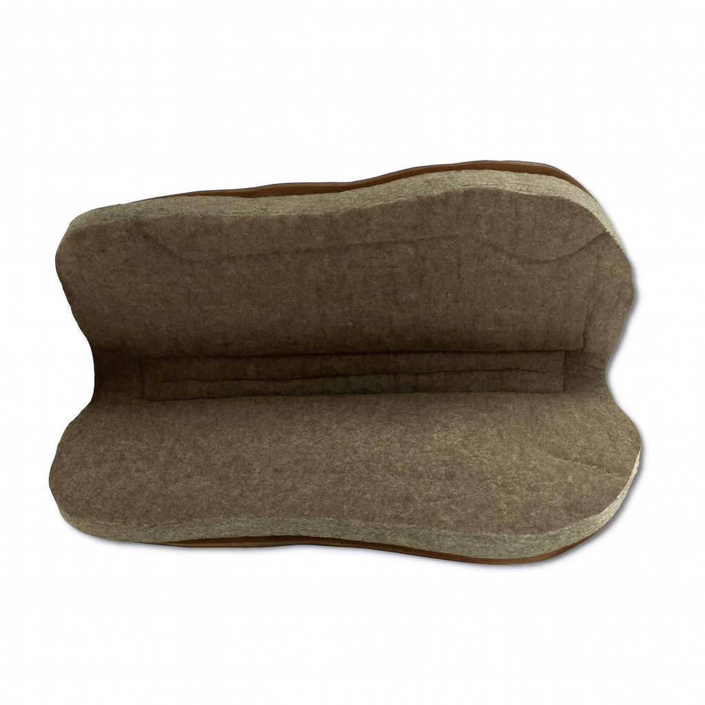 Western Filzpad, roundskirt kurz mit dunkelbraunem Leder