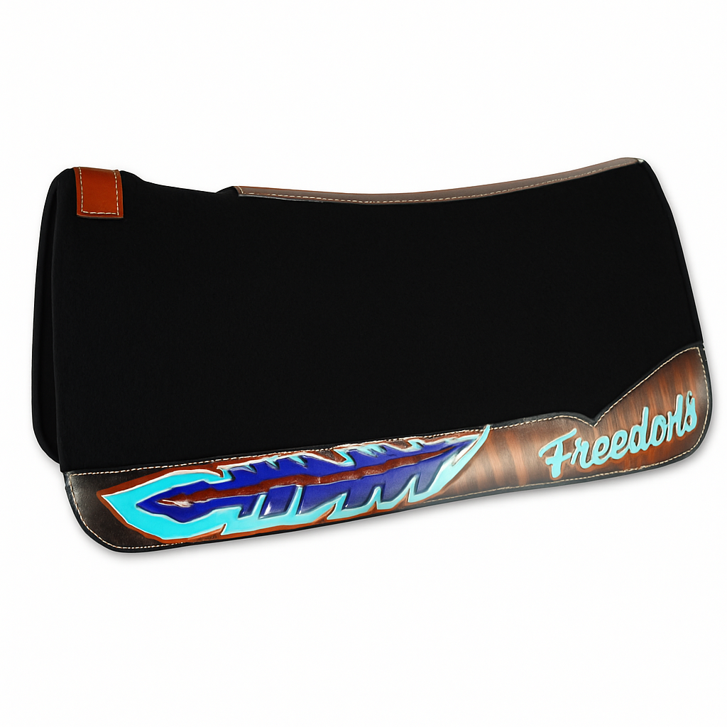 Western-Filzpad, Westernpad mit Lederbesatz