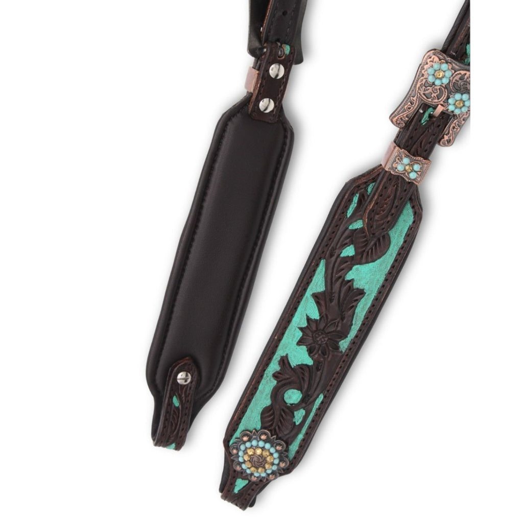 Zweiohr Super Soft anatomische Westerntrense Türkis mit Perlen-Earloop, dunkelbraun