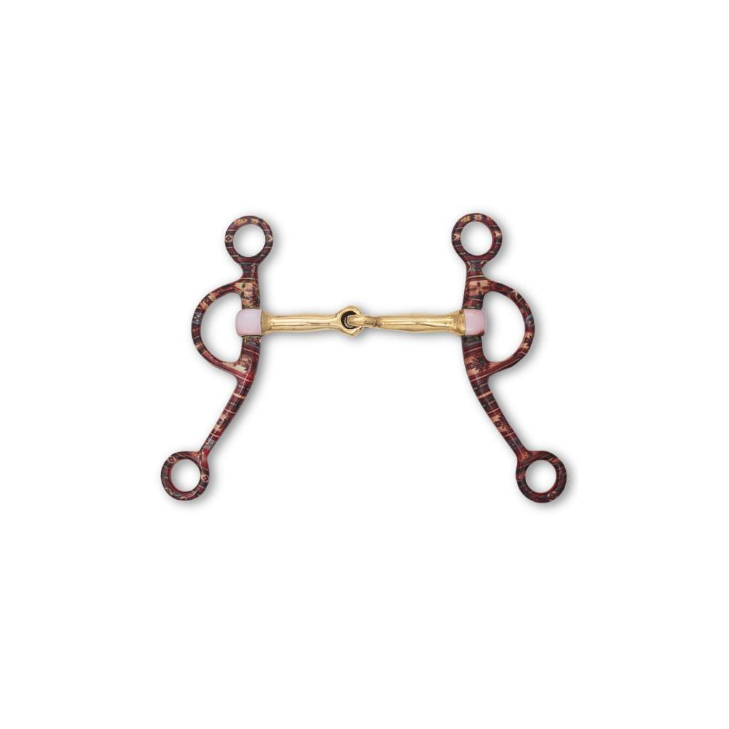 Argentinisches Snaffle Bit mit Shanks und Indianer-Design, einfach gebrochen, 12,5cm