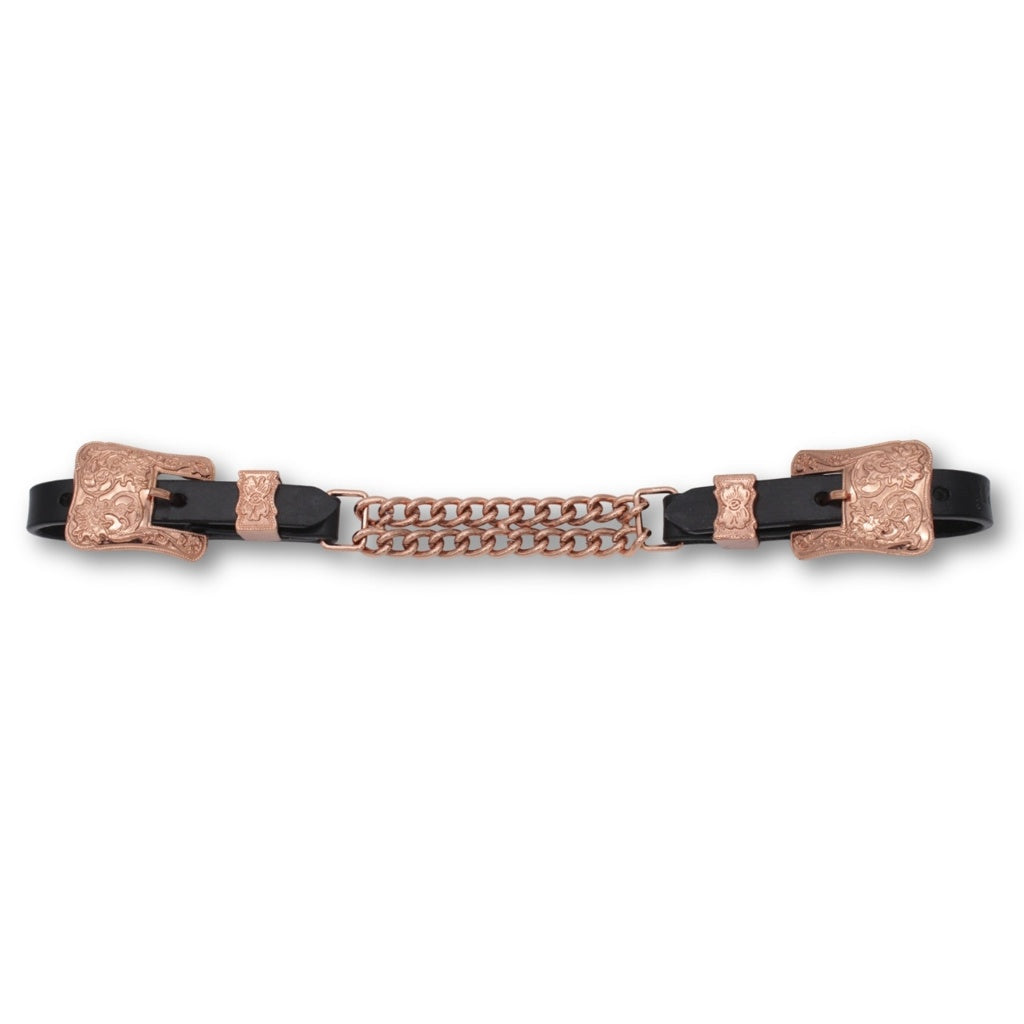 Kinnkette rosegold, Leder