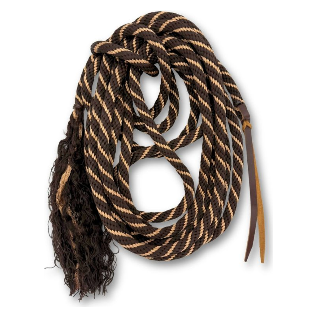 Nylon Mecate Zügel braun-rosegold, soft