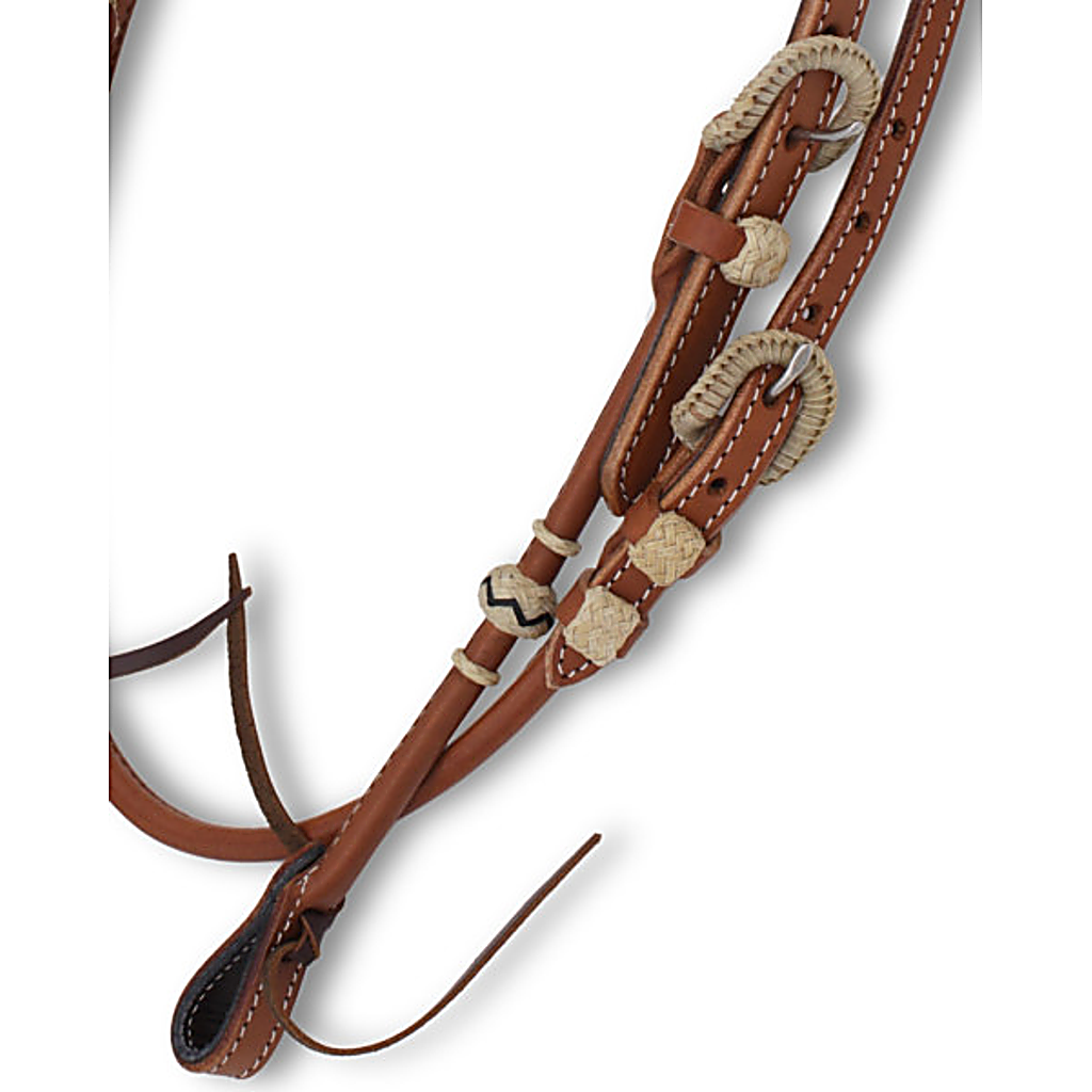 Zweiohr Westerntrense mit Genickriemen und Rohhaut-Akzenten aus amerikanischen Leder