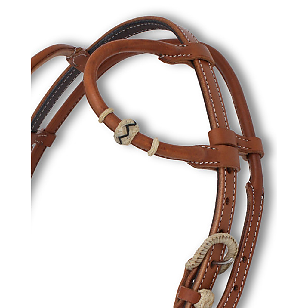 Zweiohr Westerntrense mit Genickriemen und Rohhaut-Akzenten aus amerikanischen Leder