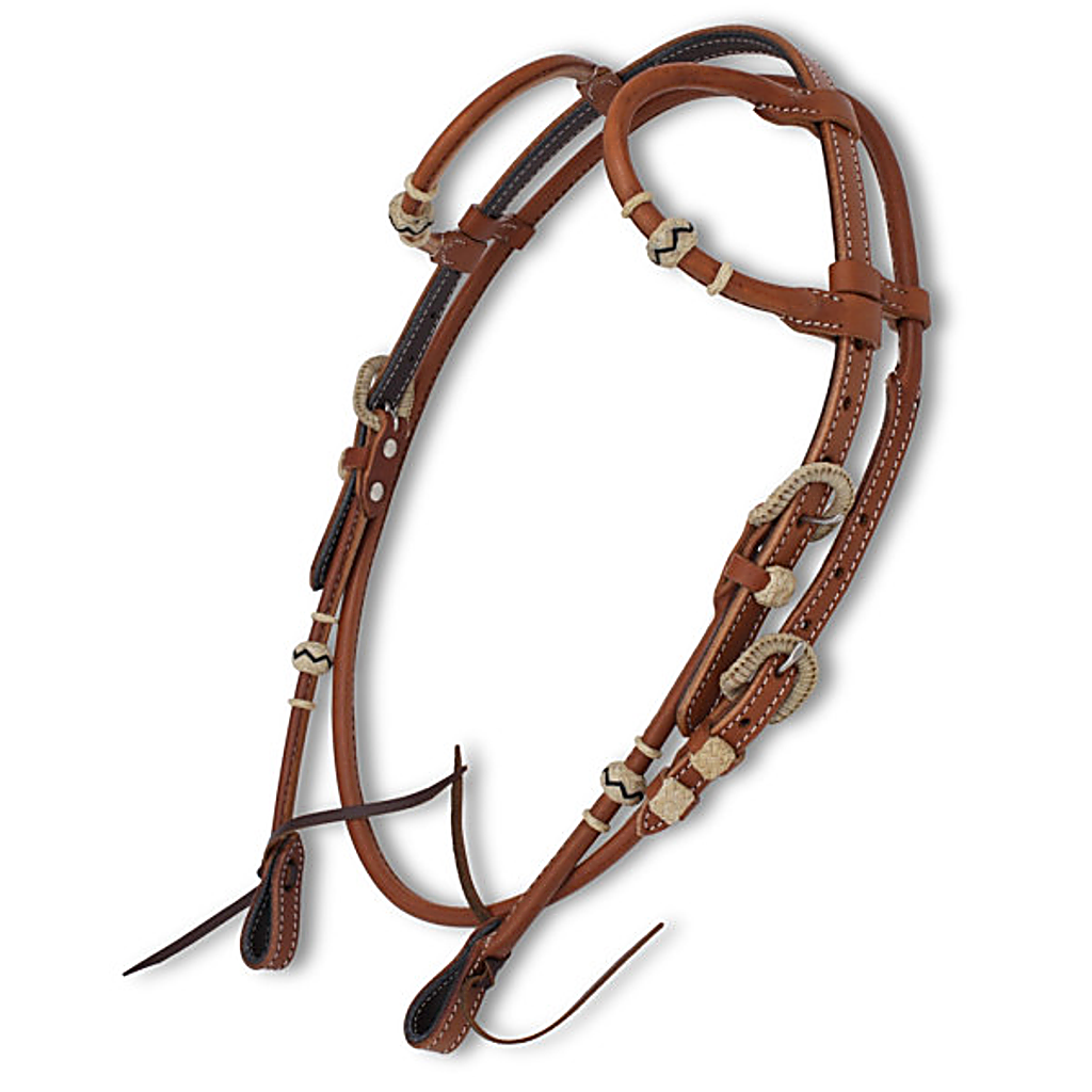 Zweiohr Westerntrense mit Genickriemen und Rohhaut-Akzenten aus amerikanischen Leder