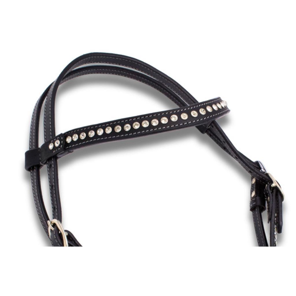 Elegante Westerntrense schwarz mit klaren Strasssteinchen