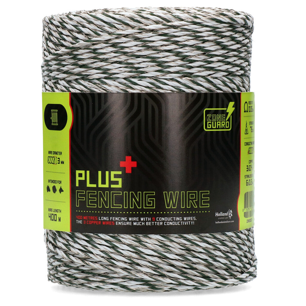 Zaundraht 3mm Plus grün/weiß 400m