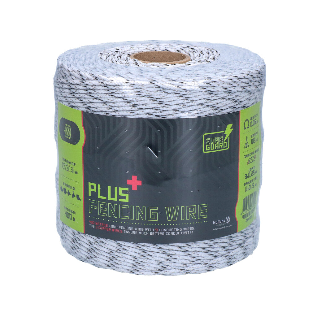 Zaundraht 3mm Plus schwarz/weiß 400m