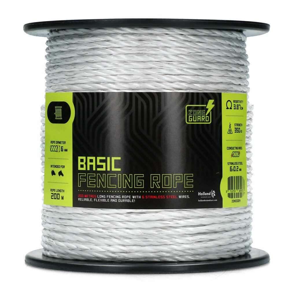 Zaunseil 6mm Basic weiß 200m ZoneGuard