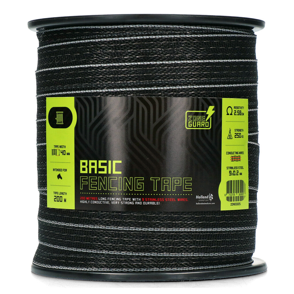 Zaunband 40mm Basic schwarz 200m ZoneGuard