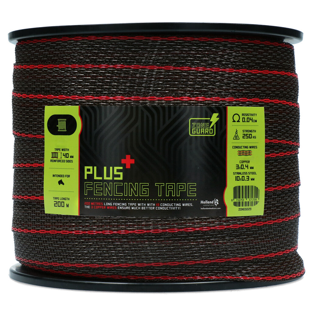 Zaunband 40mm Plus schwarz-rot 200m ZoneGuard