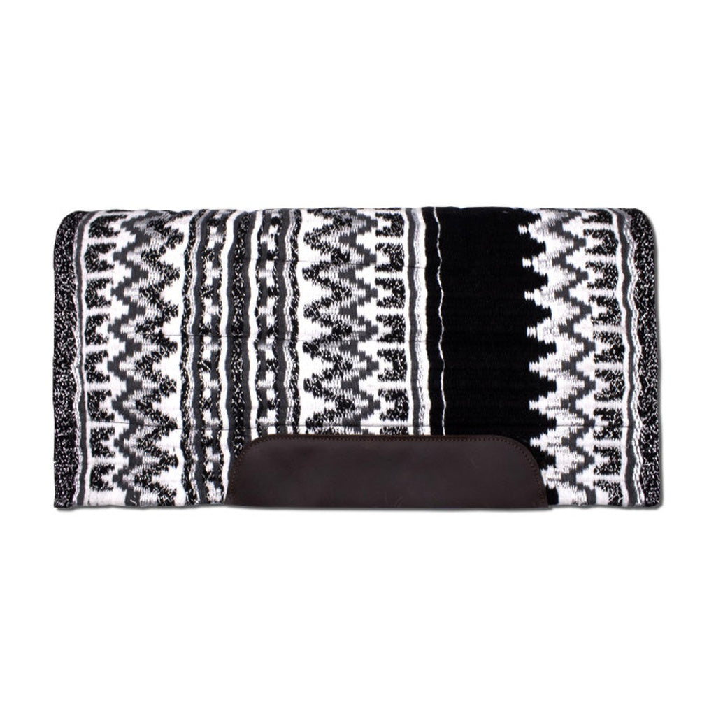 Lammfell Westernpad mit Blanket, Kombipad mit Blanket, silber-schwarz