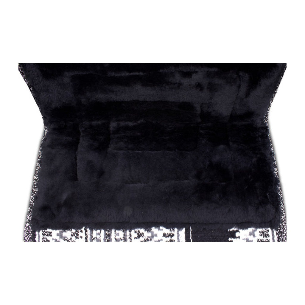 Lammfell Westernpad mit Blanket, Kombipad mit Blanket, silber-schwarz