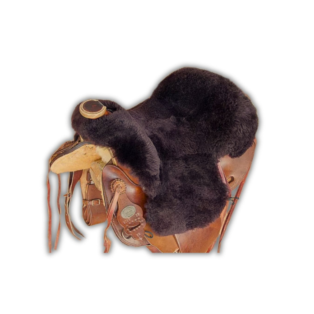 Lammfell Western Sattelsitzbezug dunkelbraun