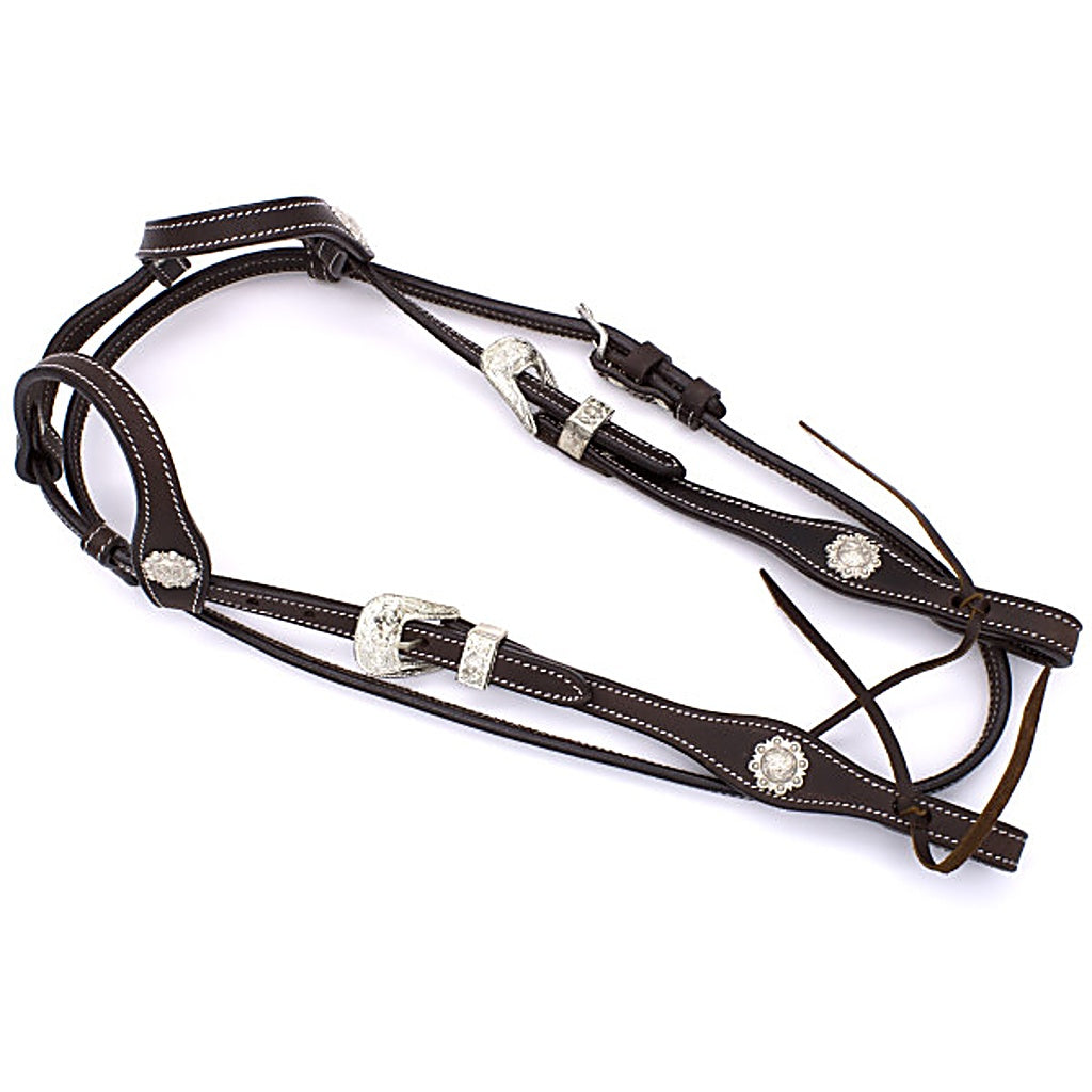 Zweiohr Westerntrense dunkelbraun, mit abnehmbarem Kehlriemen