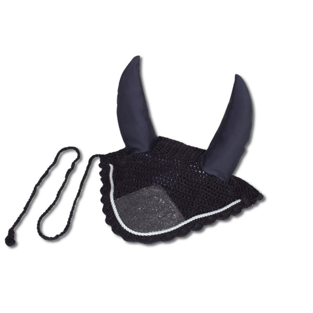 Fliegenmütze, Fliegenhaube Glitzer anthrazit