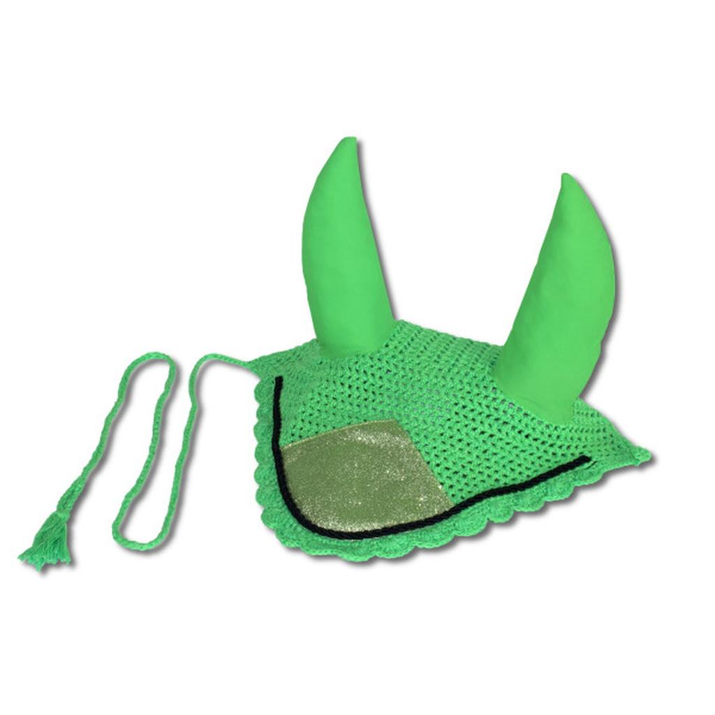 Fliegenmütze, Fliegenhaube Glitzer grün