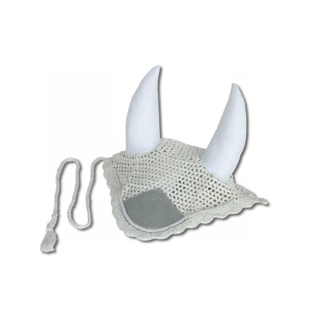 Fliegenmütze, Fliegenhaube Glitzer weiß