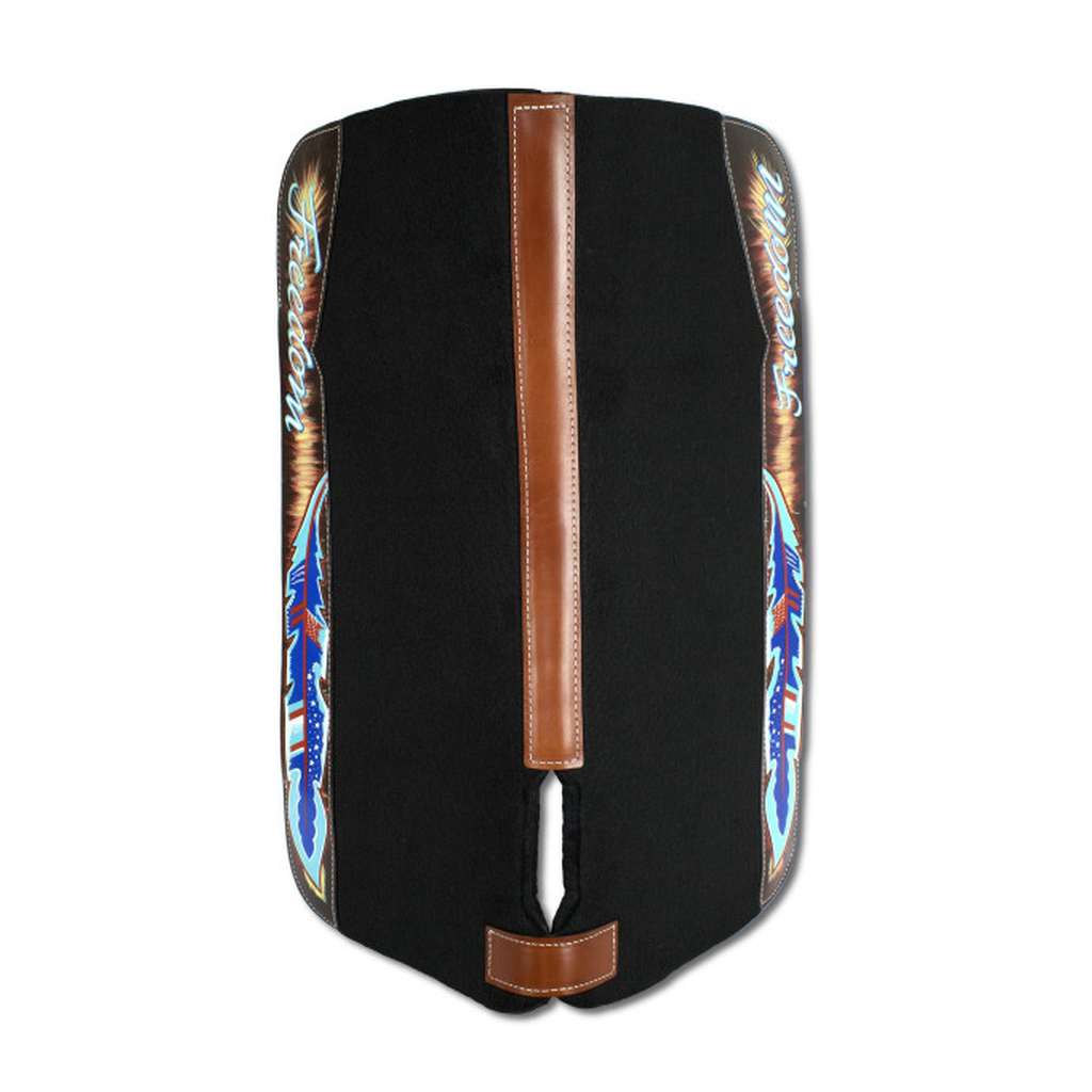 Western-Filzpad, Westernpad mit Lederbesatz