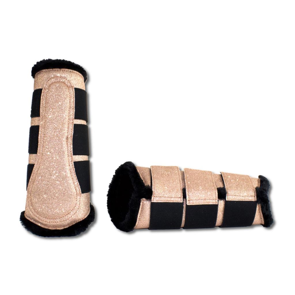 Glitzer Gamaschen, rosegold, Dressurgamaschen