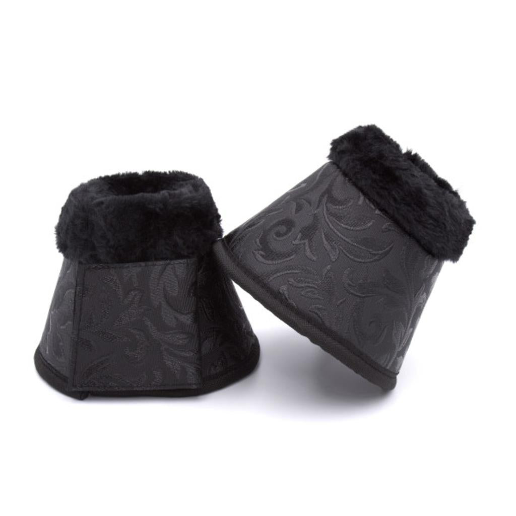 Hufglocken flower mit Fellrand, black, Springglocken schwarz