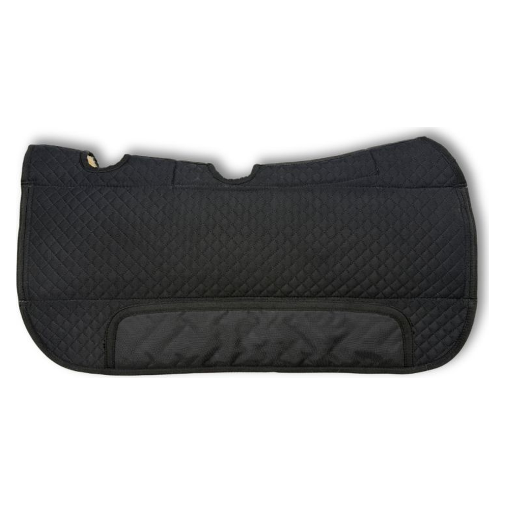 Premium aufpolster Western Lammfellpad schwarz, anatomisch