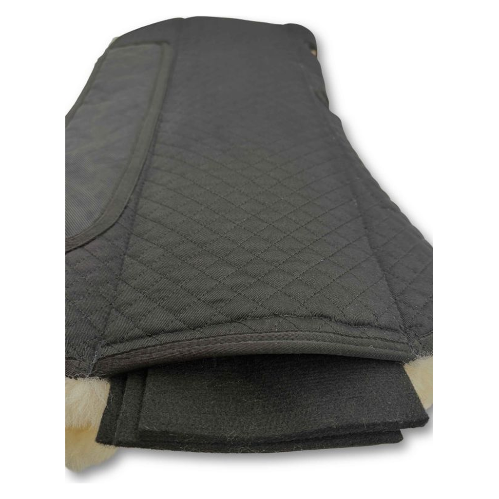 Premium aufpolster Western Lammfellpad schwarz, anatomisch