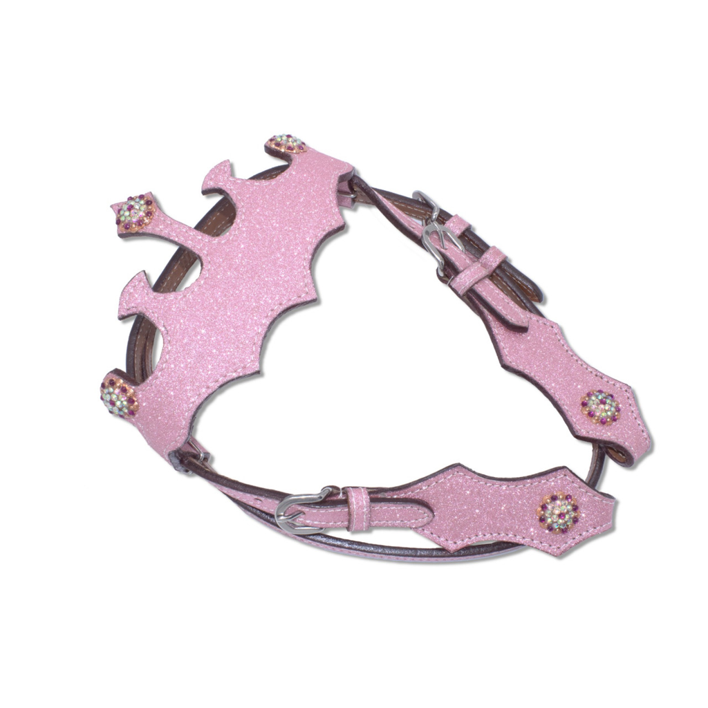 Glitzer Trense Krone pink Shetty/Minishetty