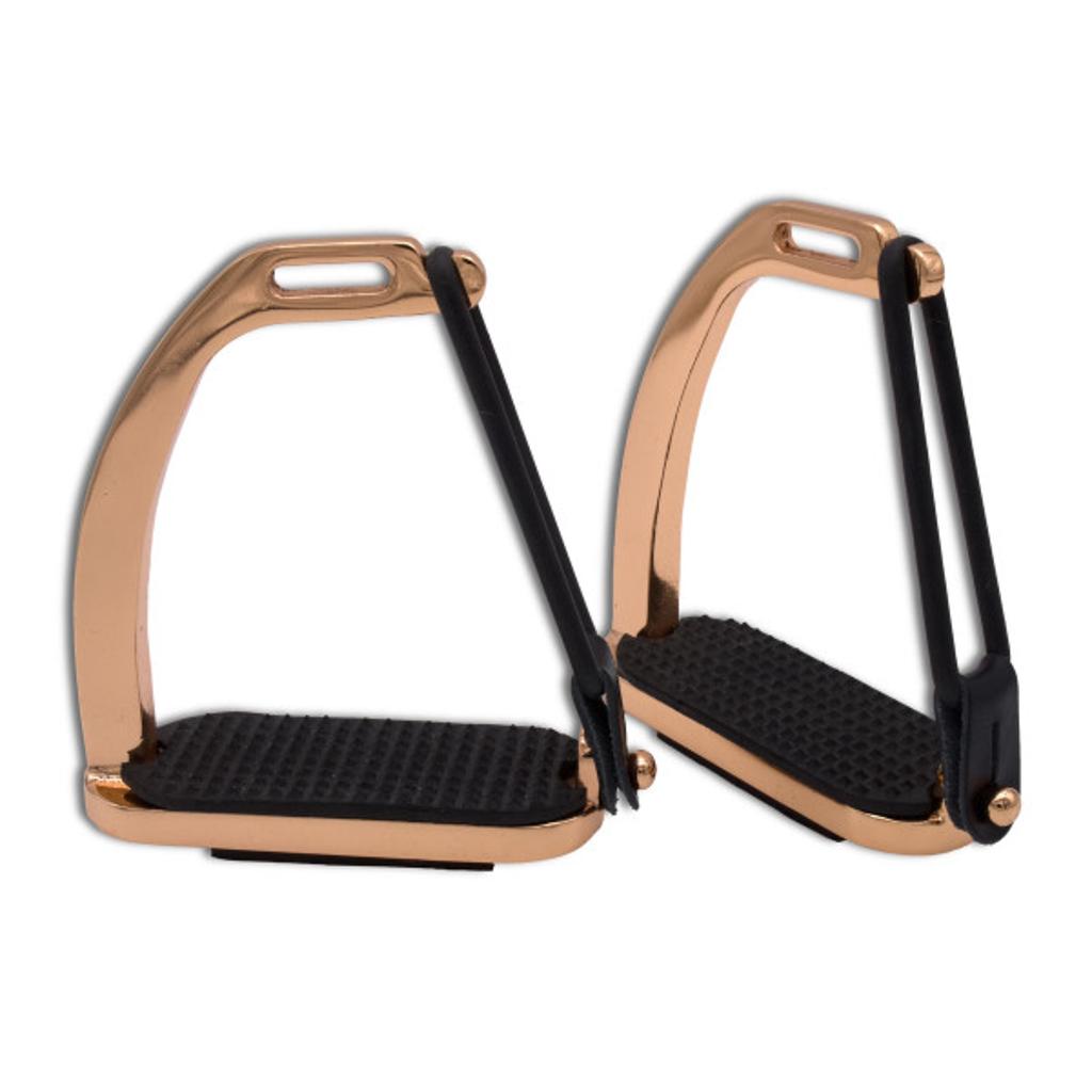 Sicherheitssteigbügel rosegold Steigbügel mit Gummi