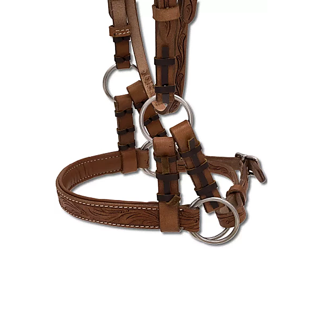 Sidepull super soft, anatomisch, braun, punziert, für gebissloses reiten