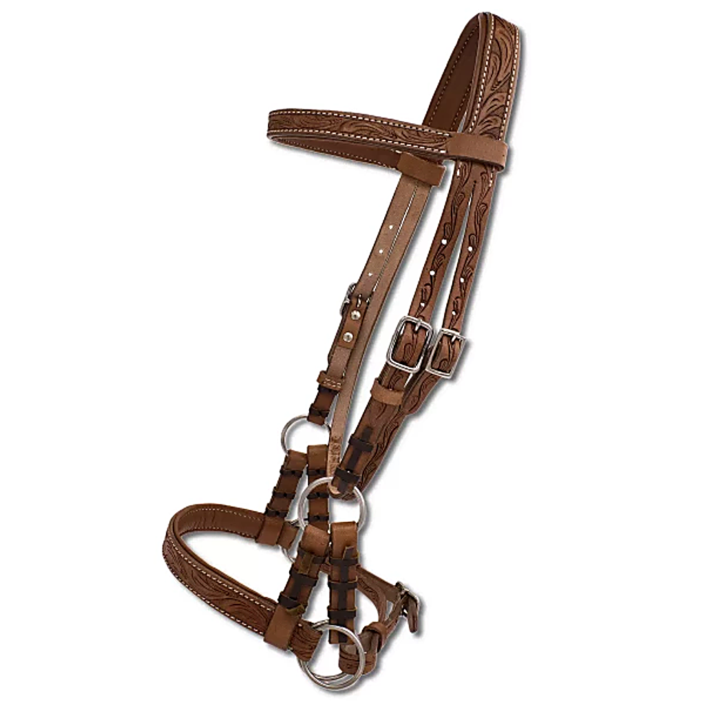 Sidepull super soft, anatomisch, braun, punziert, für gebissloses reiten