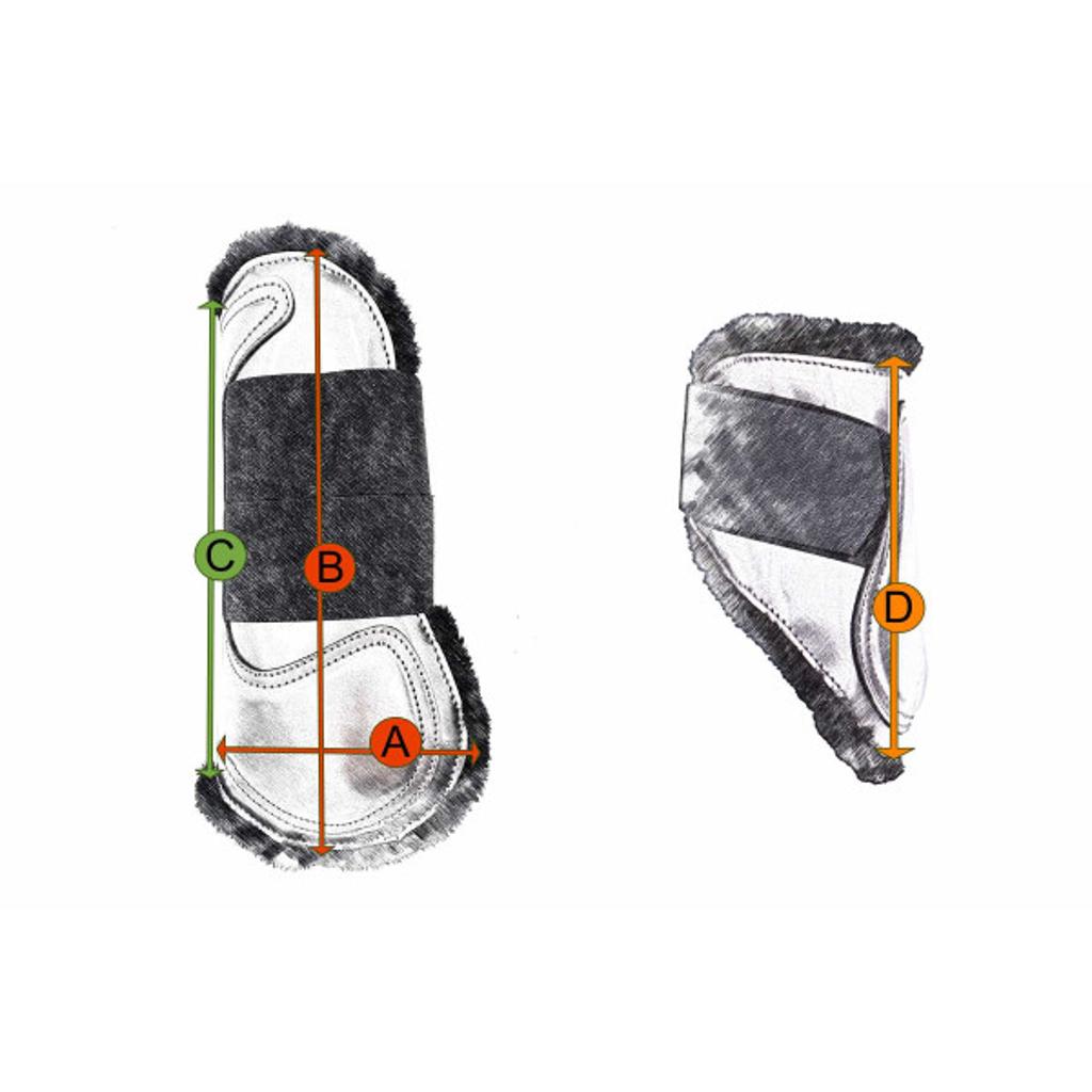 Gamaschen und Streichkappen lack schwarz, Springgamaschen 4er Set