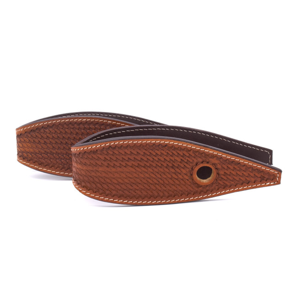 Leder Slobber Bars mit Korbflecht Punzierung, braun