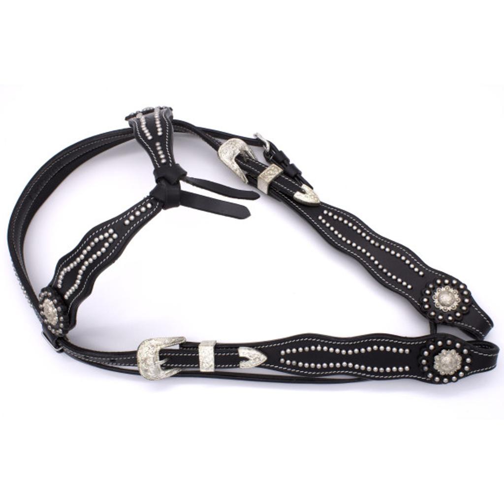 Futurity Westerntrense Schwarz mit silberfarbenen Nieten