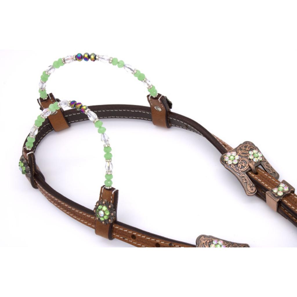 Zweiohr Show Westerntrense mit Perlen-Earloop hellgrün