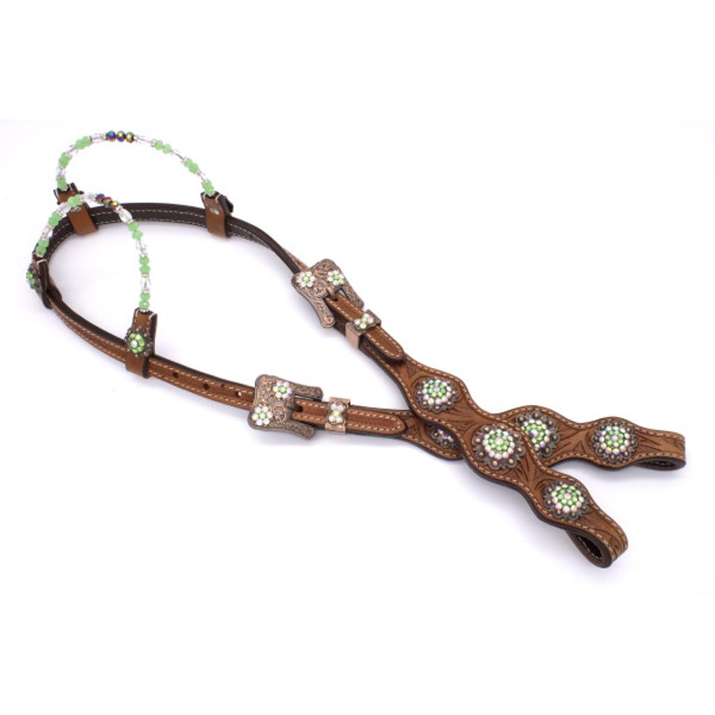 Zweiohr Show Westerntrense mit Perlen-Earloop hellgrün