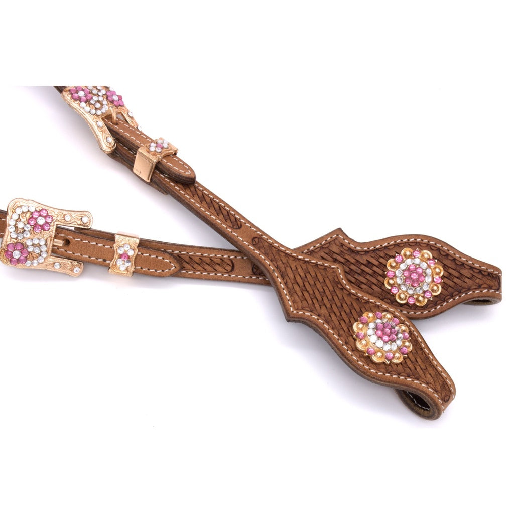 Zweiohr Show Westerntrense Pink/Rosegold mit Perlen-Earloop