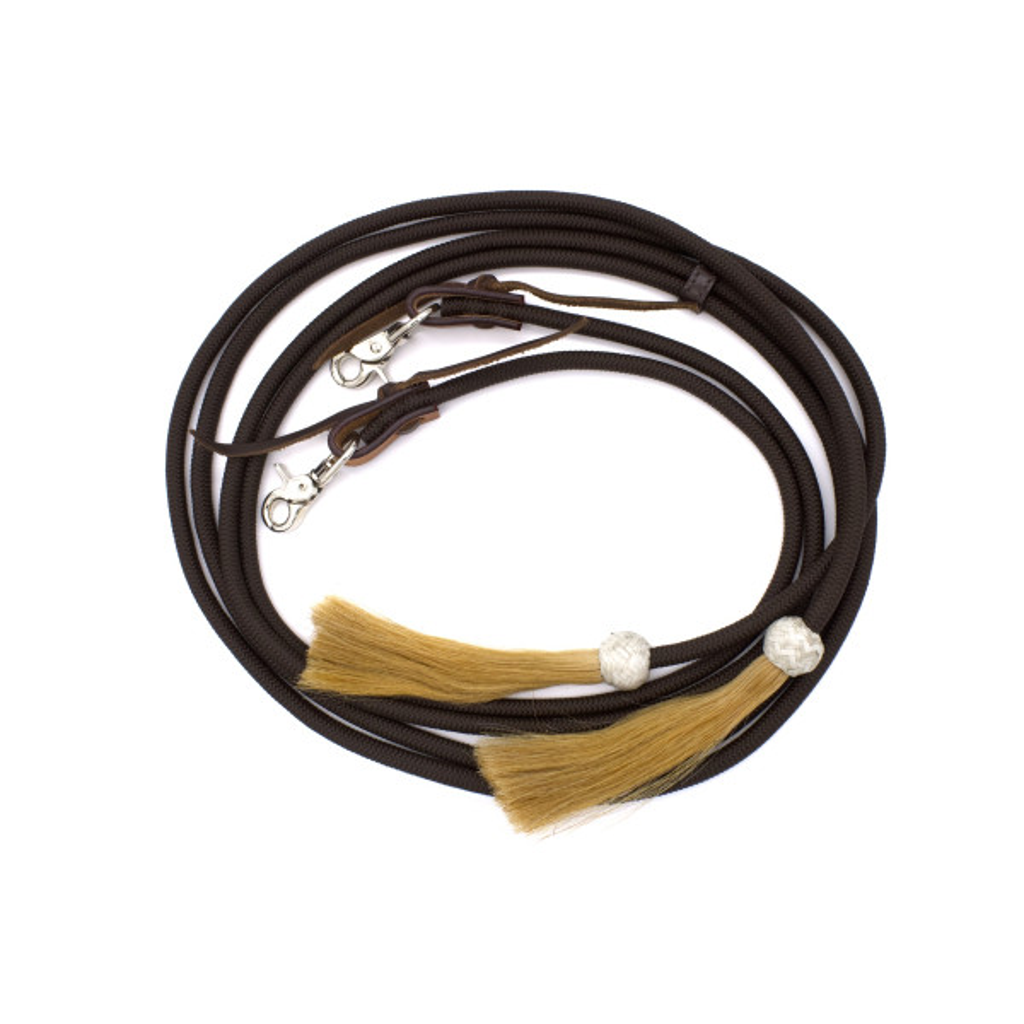 Western Nylonzügel mit Rosshaar Tasseln und wechselbaren Snaps