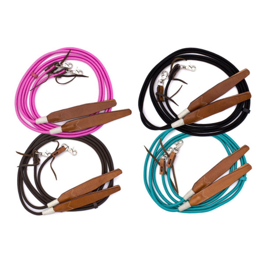 Western Nylonzügel mit brauner Lederklatsche und tauschbaren Snaps