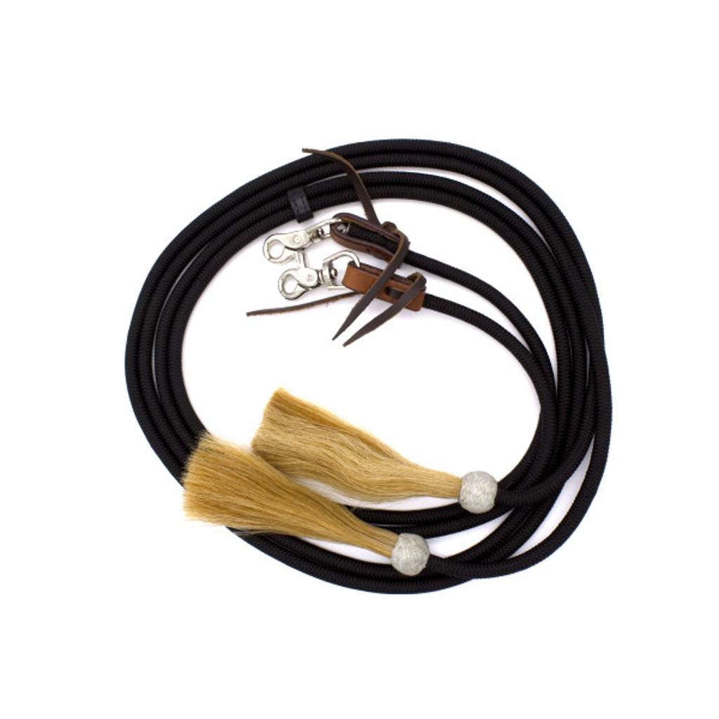 Western Nylonzügel mit Rosshaar Tasseln und wechselbaren Snaps
