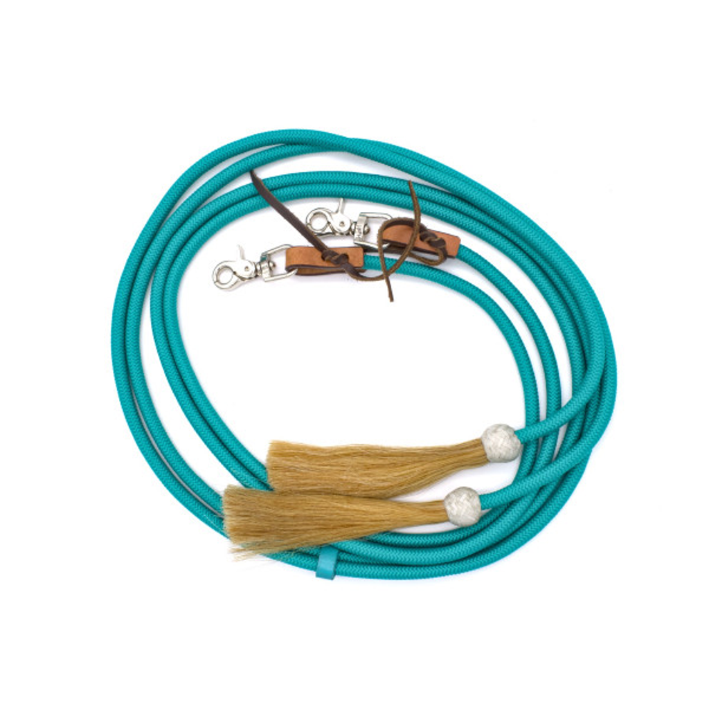 Western Nylonzügel mit Rosshaar Tasseln und wechselbaren Snaps