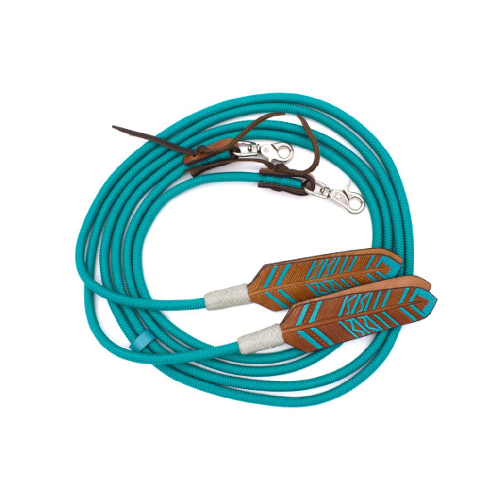 Western Nylonzügel geflochten mit Lederklatsche und austauschbaren Snaps