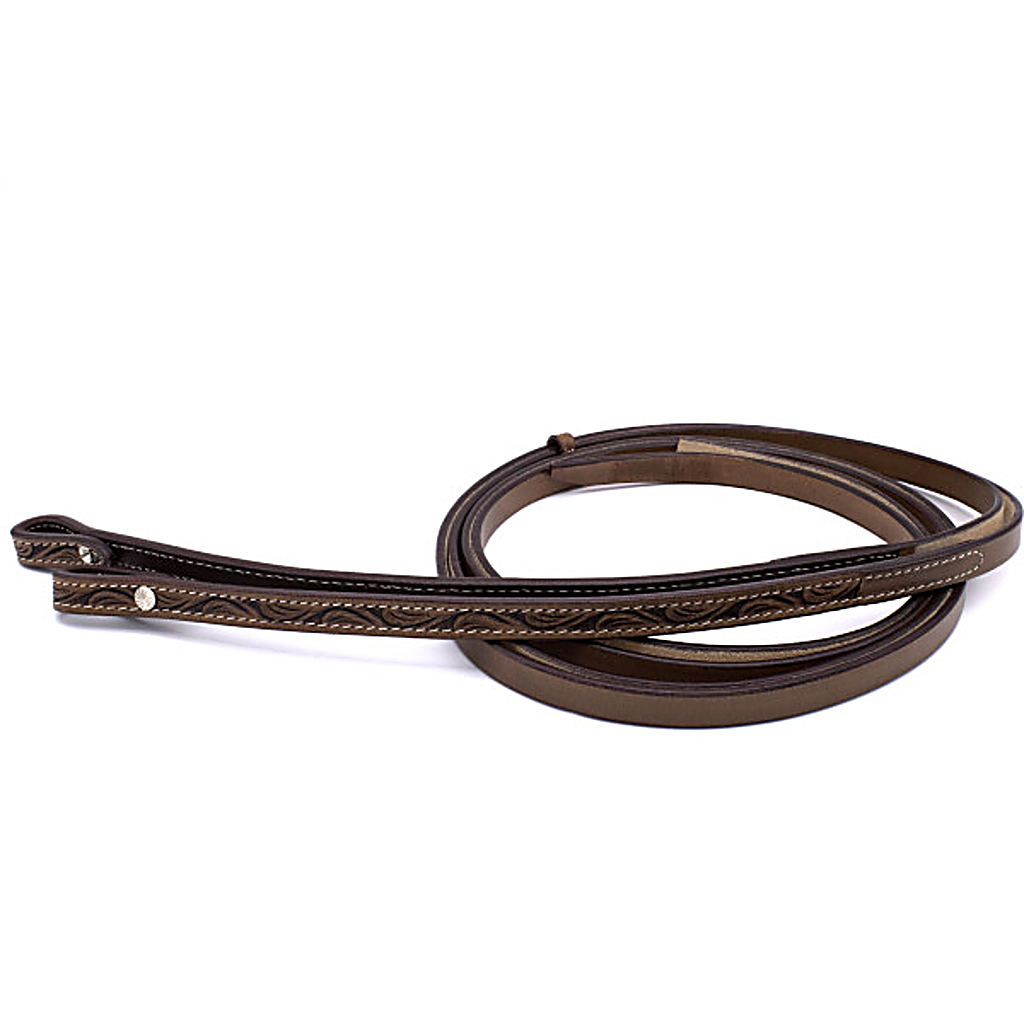 Vintage-Look Einohr Westerntrense, Set aus Kopfstück und Vorderzeug, dunkelbraun, mit Strass