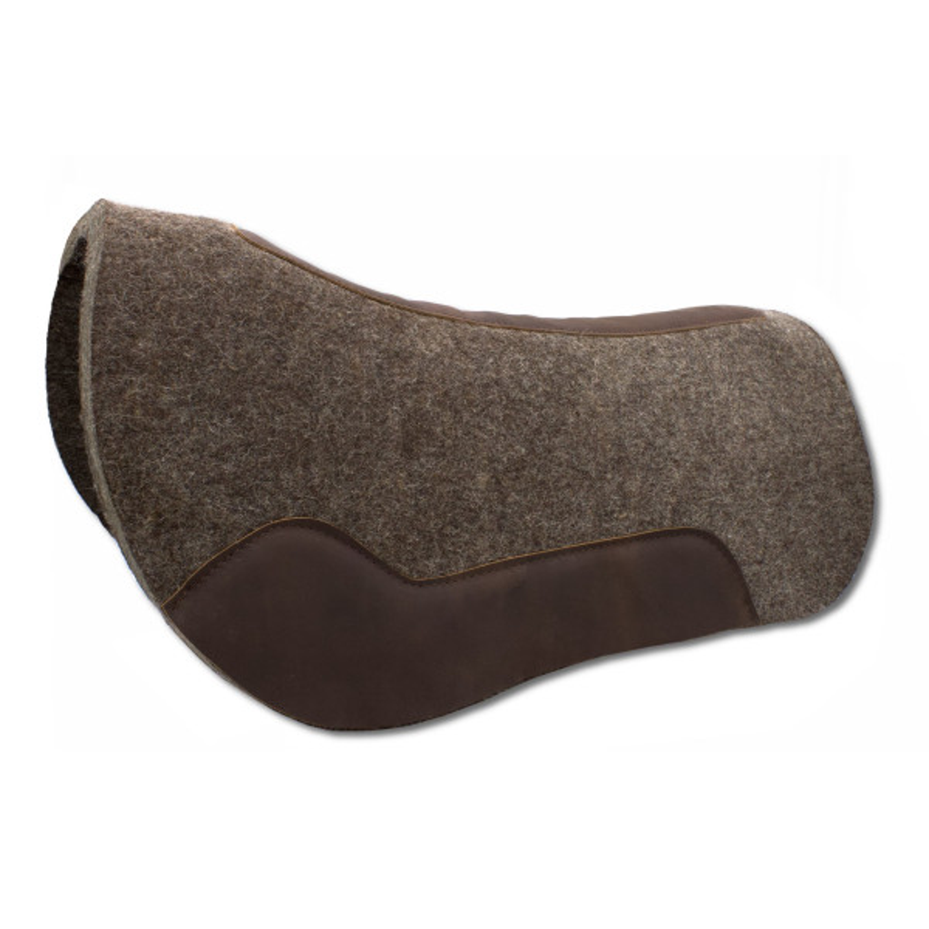 Western Filzpad, Extra kurz, roundskirt mit dunkelbraunem Leder