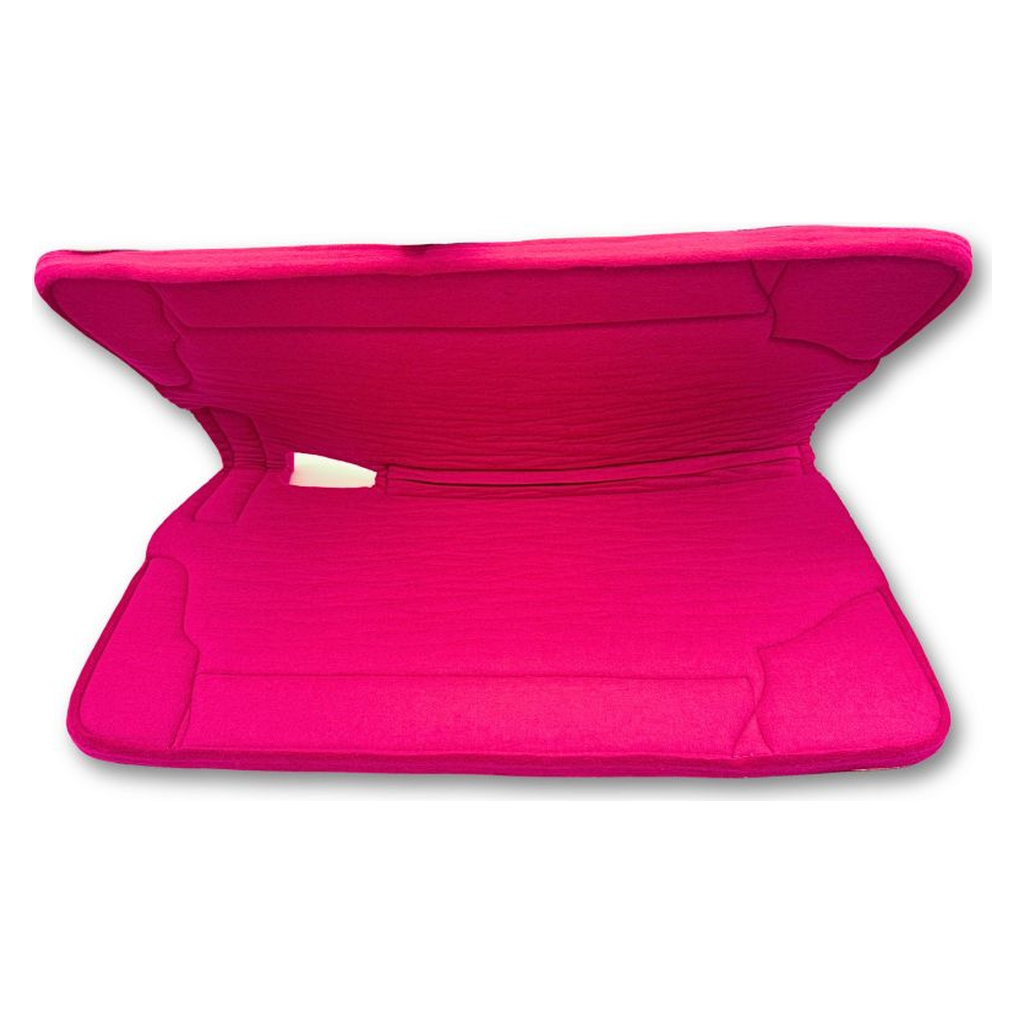 Wollfilz Westernpad Pink - Anatomisches Sattelpad mit Lederbesatz (78x80 cm)