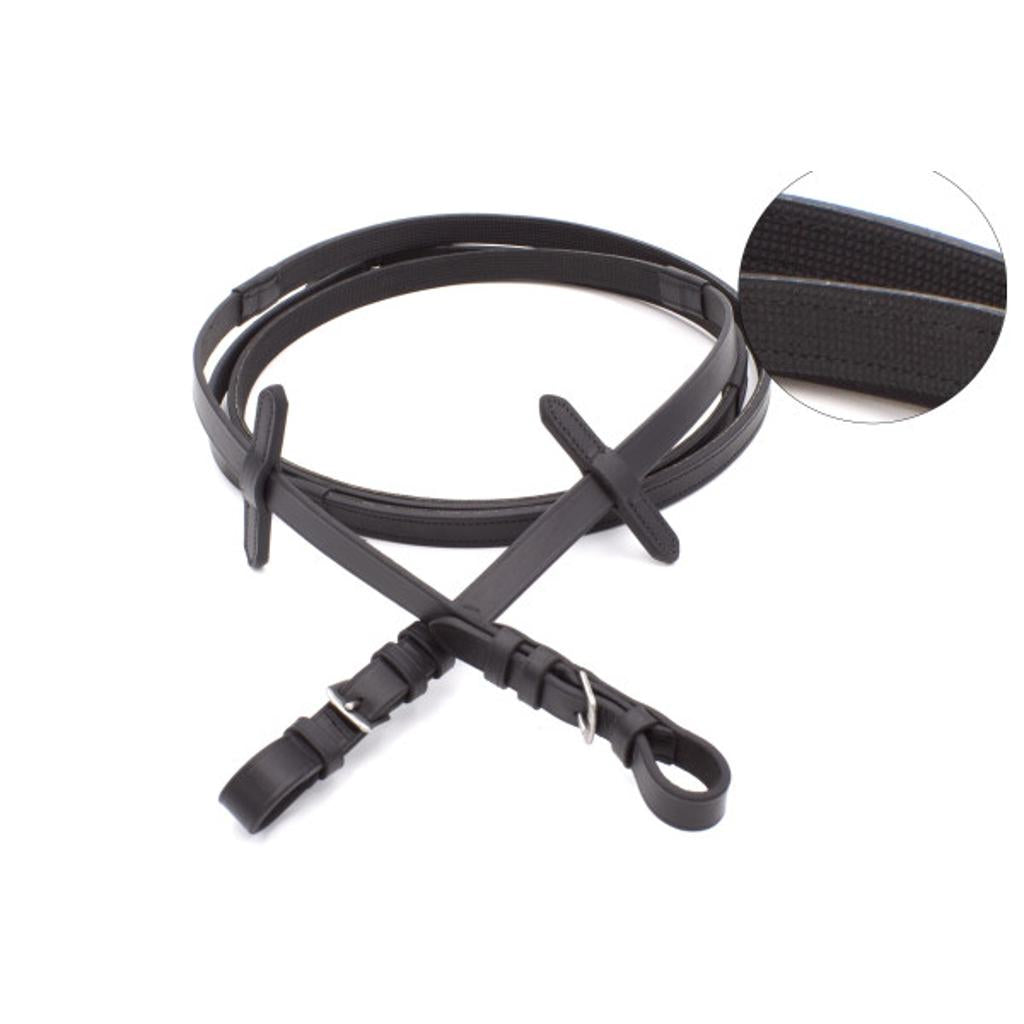 Schwedischer Trensenzaum, schwarz, glitzer, inklusive Zügel mit Grip, Reithalfter ohne Sperriemen